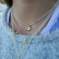 Silver & Gold Mini Turtle Dove Necklace