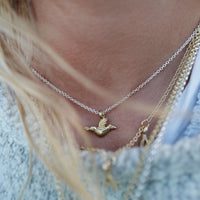 Silver & Gold Mini Turtle Dove Necklace