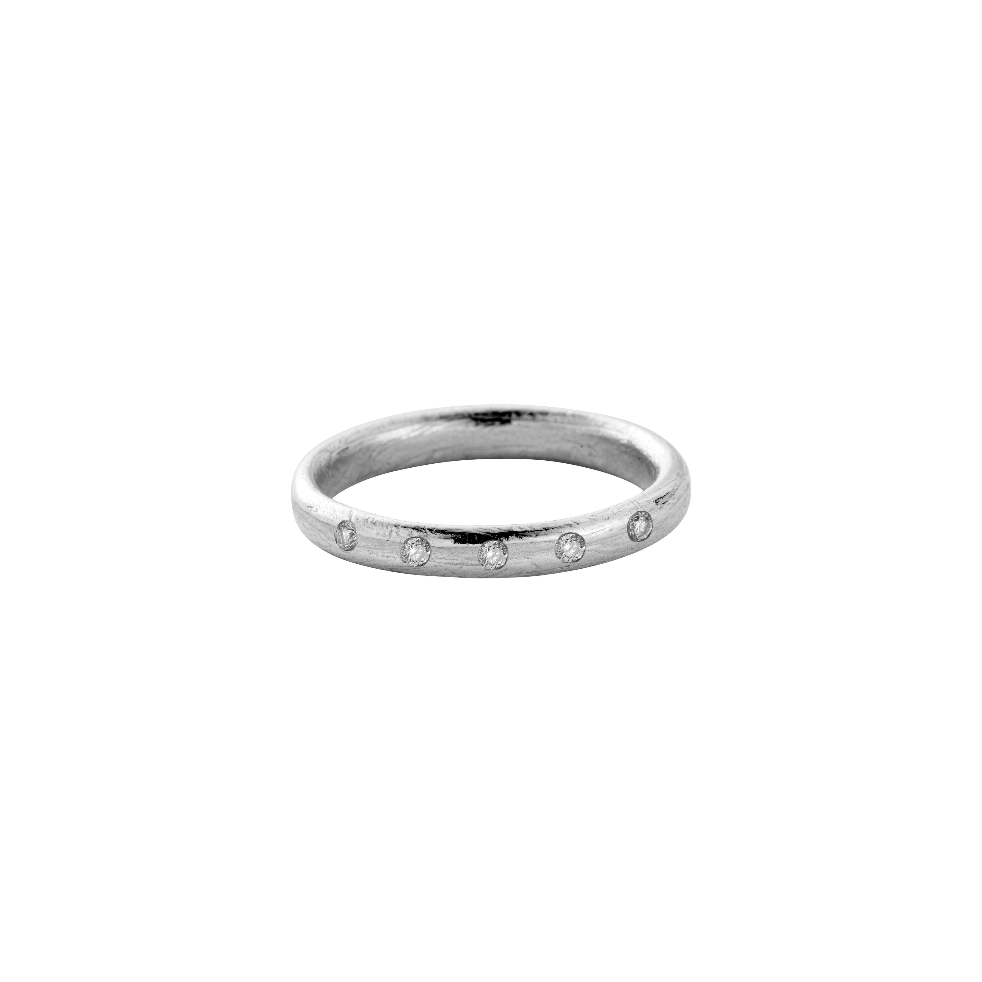 Silver Love Honour Cherish Wedding Band