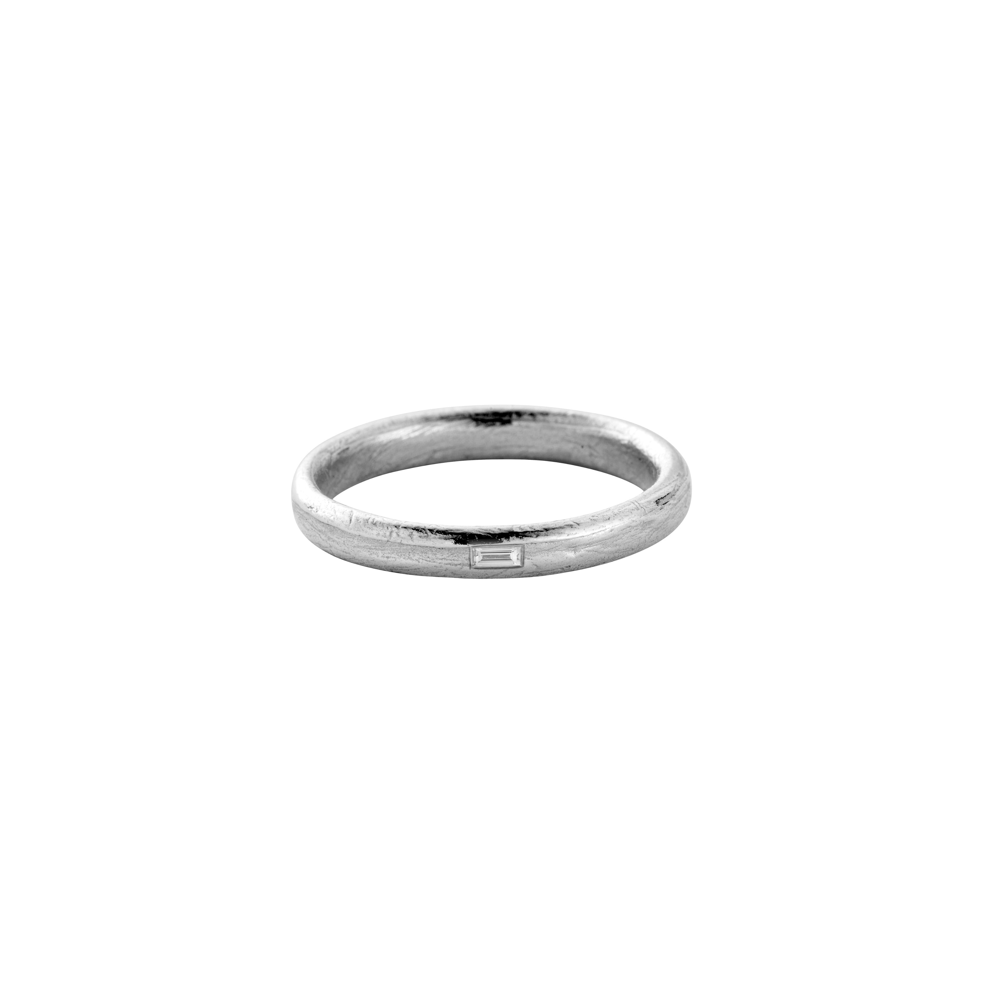 Silver Love Honour Cherish Wedding Band
