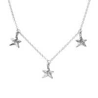 Silver Trio Mini Star Necklace