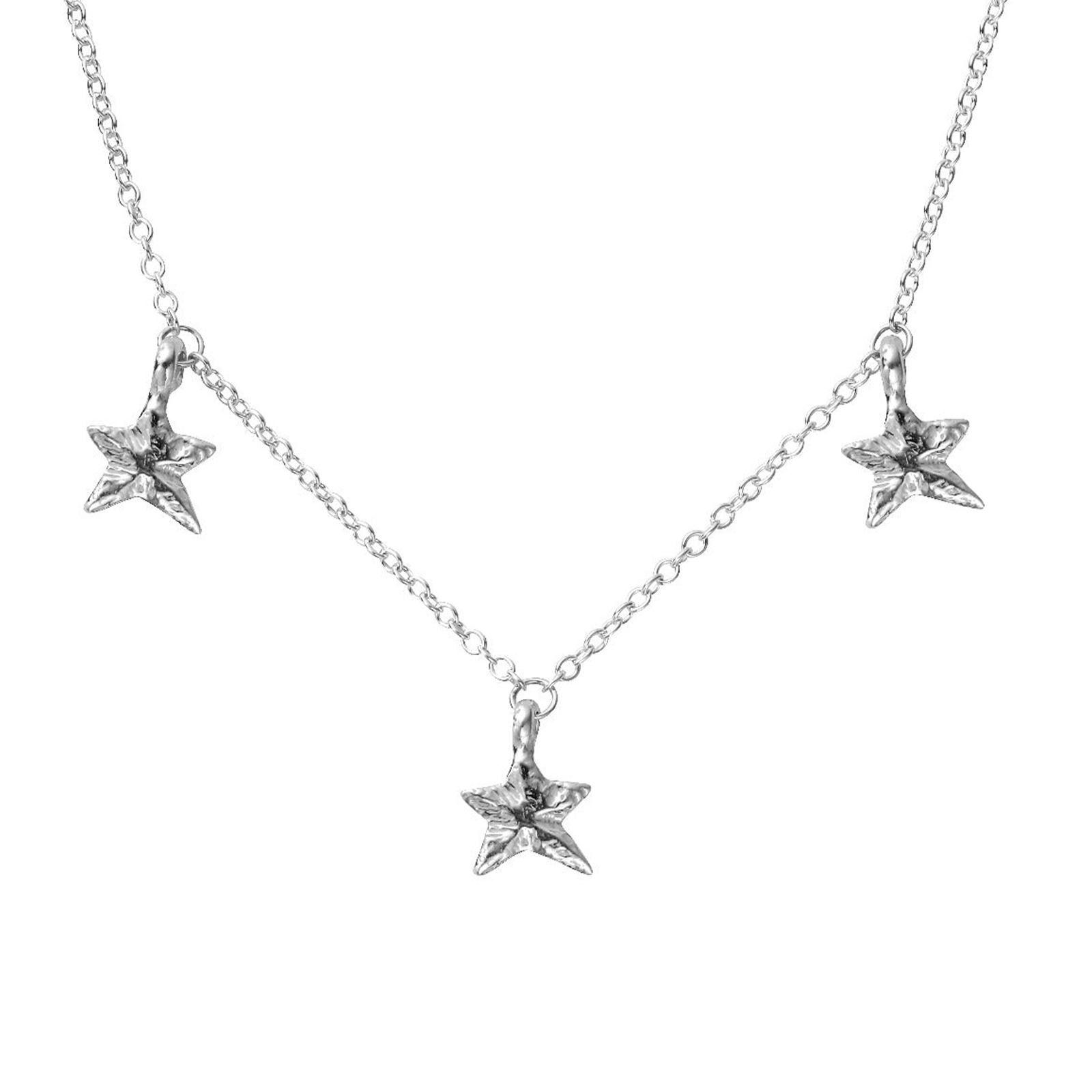 Silver Trio Mini Star Necklace