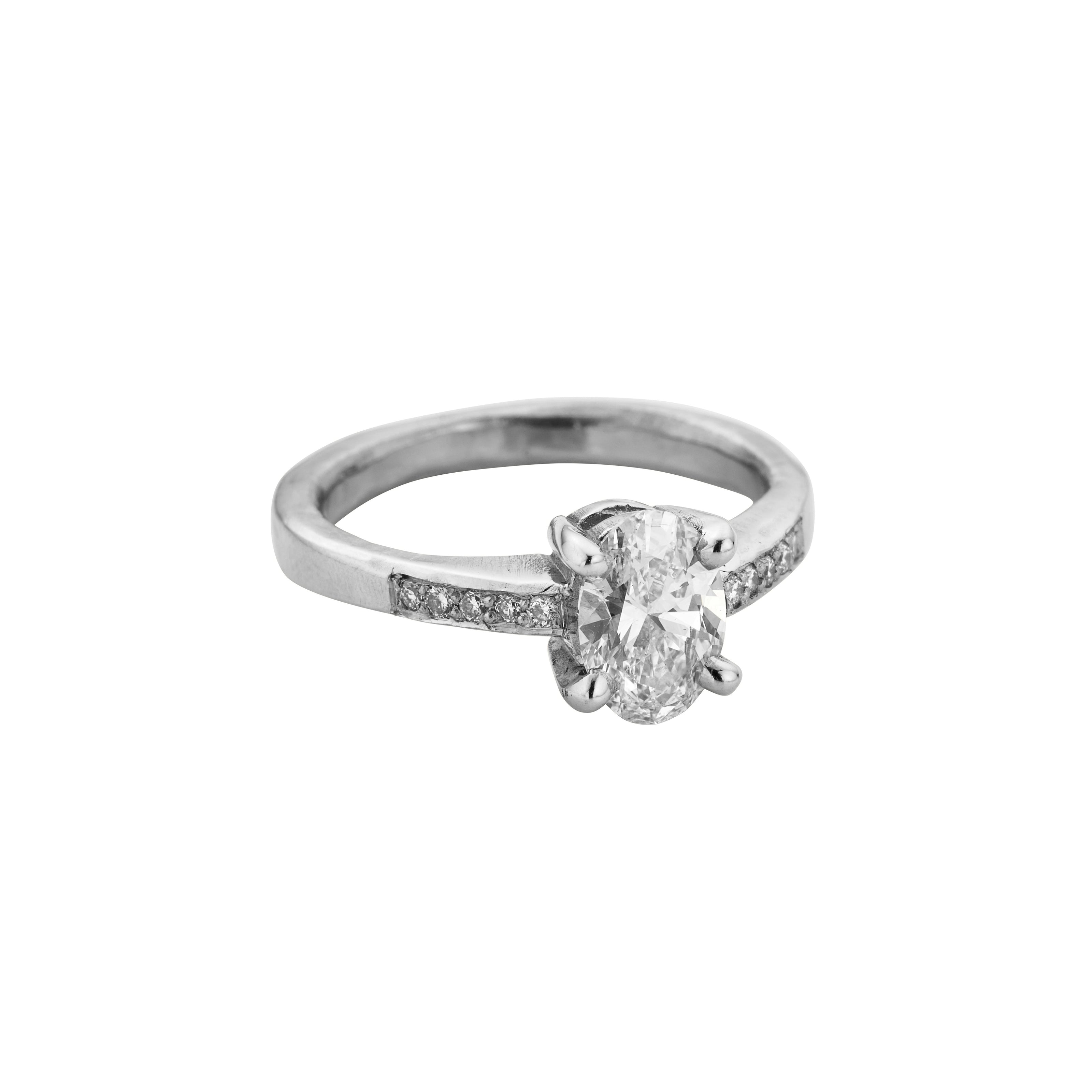 'The Story' Silver Oval 1ct Lab Grown Diamond Claw Engagement Ring
