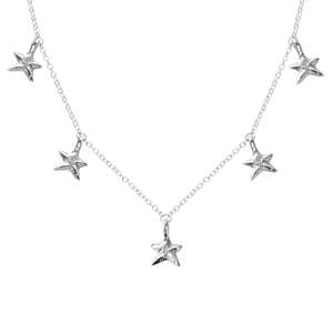 Silver Five Star Necklace