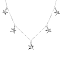 Silver Five Star Necklace
