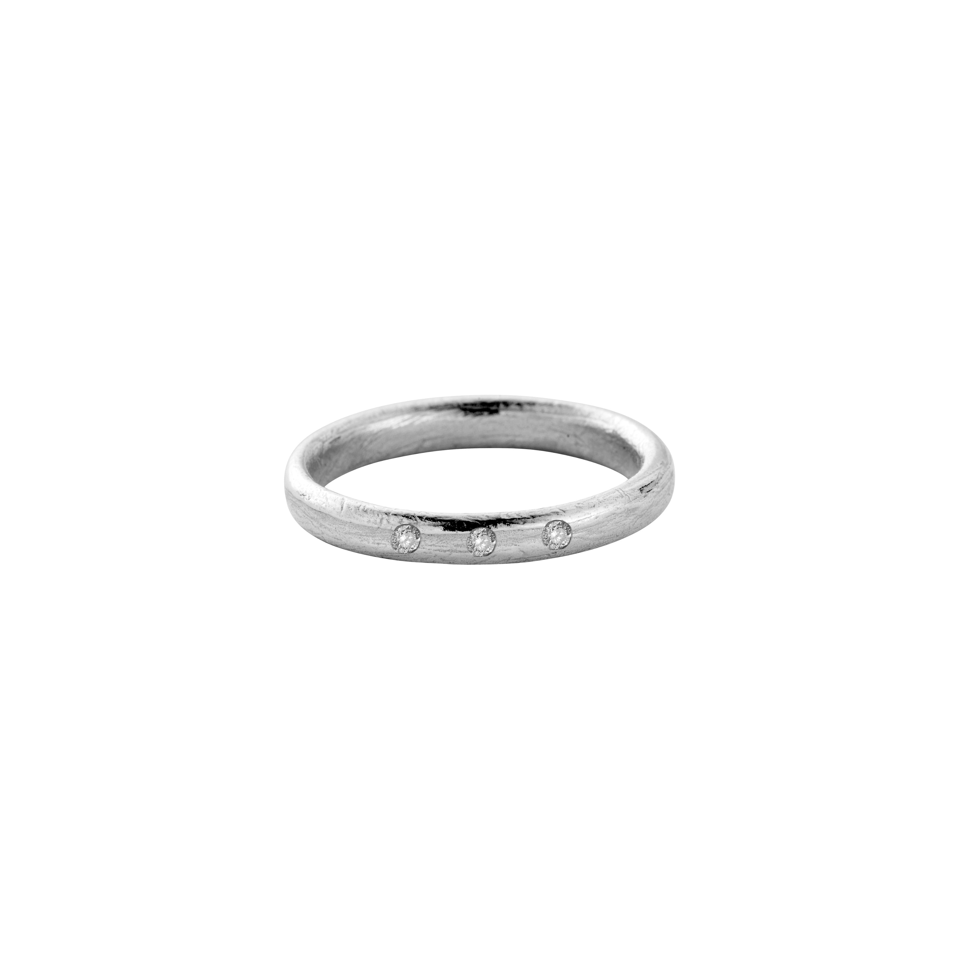 Silver Love Honour Cherish Wedding Band