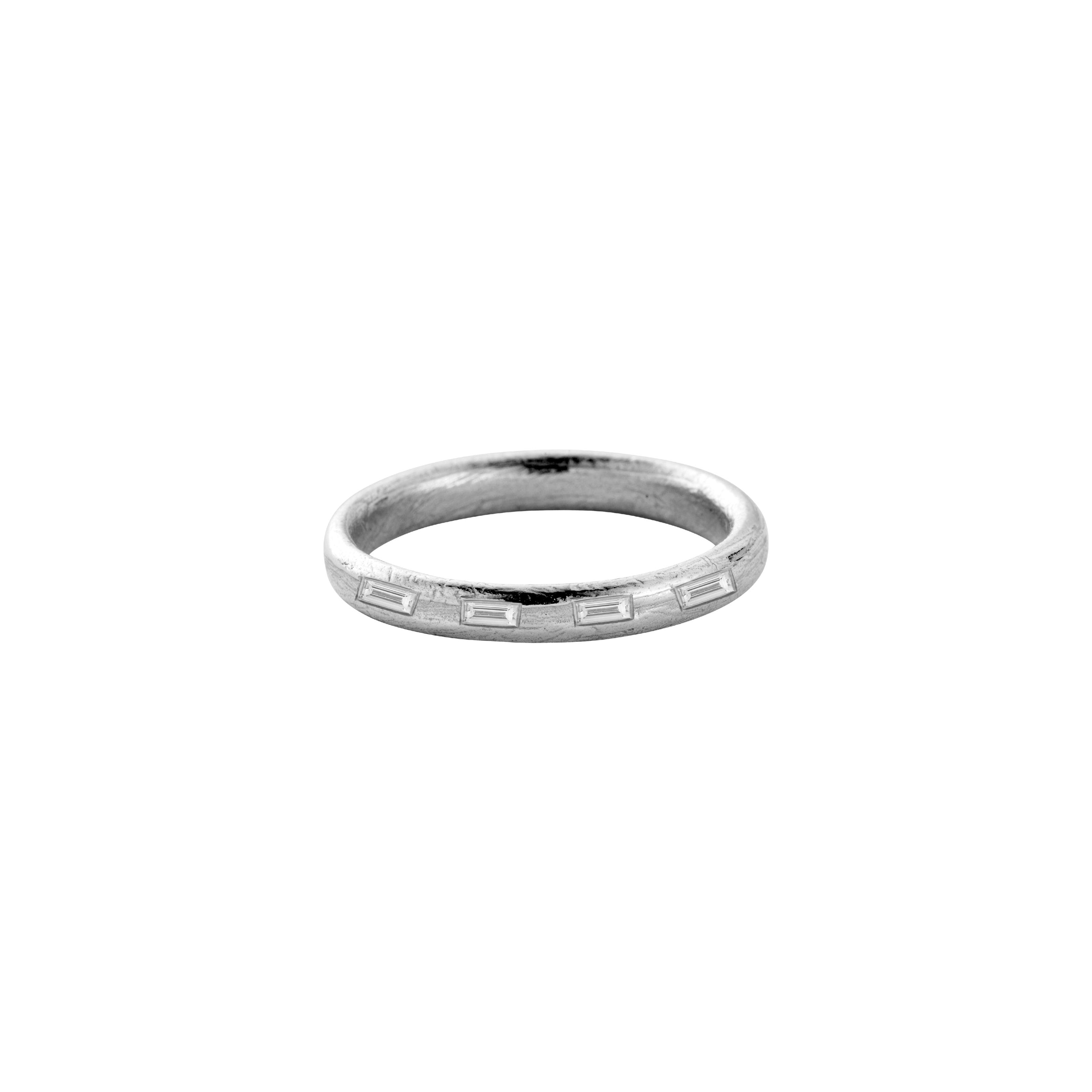 Silver Love Honour Cherish Wedding Band