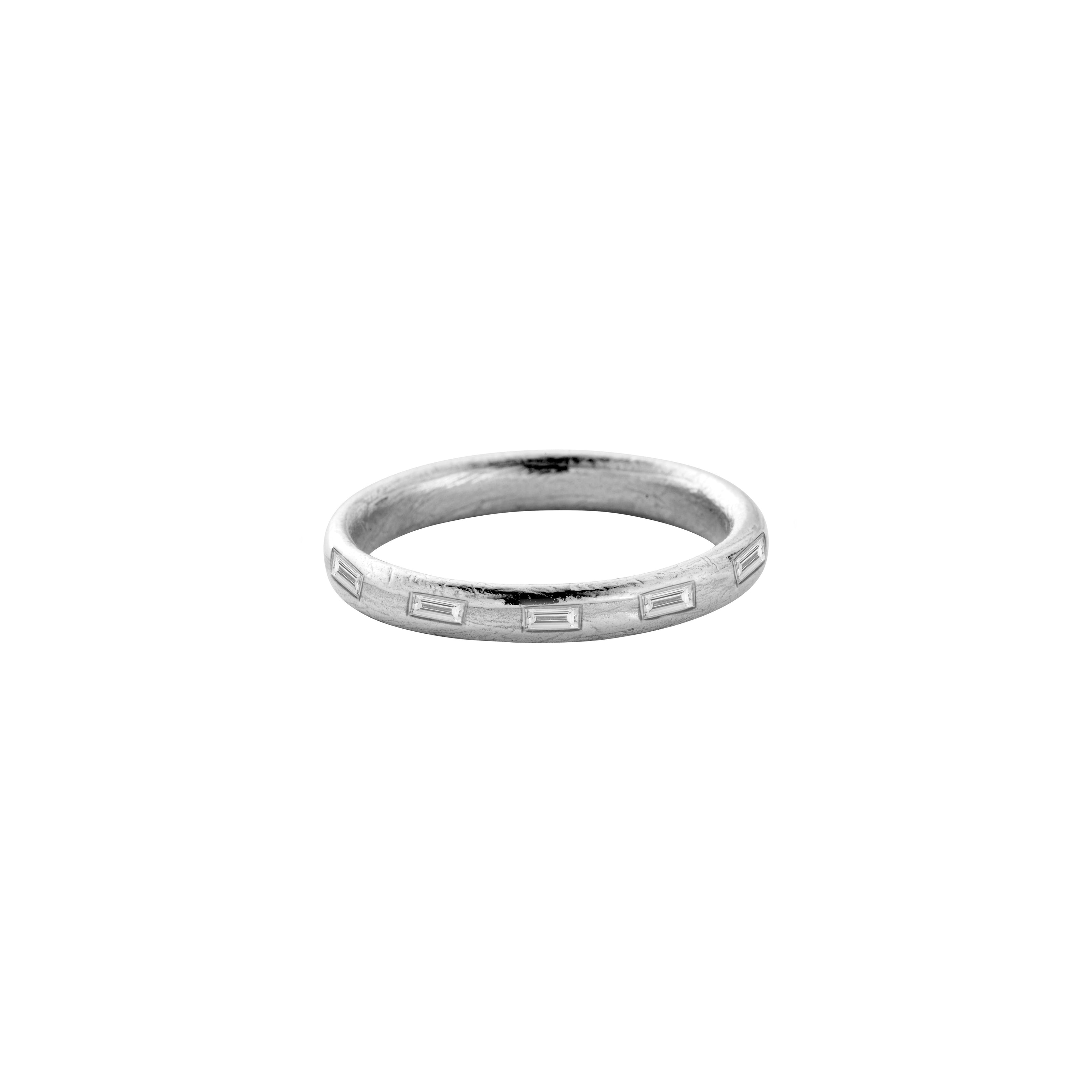 Silver Love Honour Cherish Wedding Band