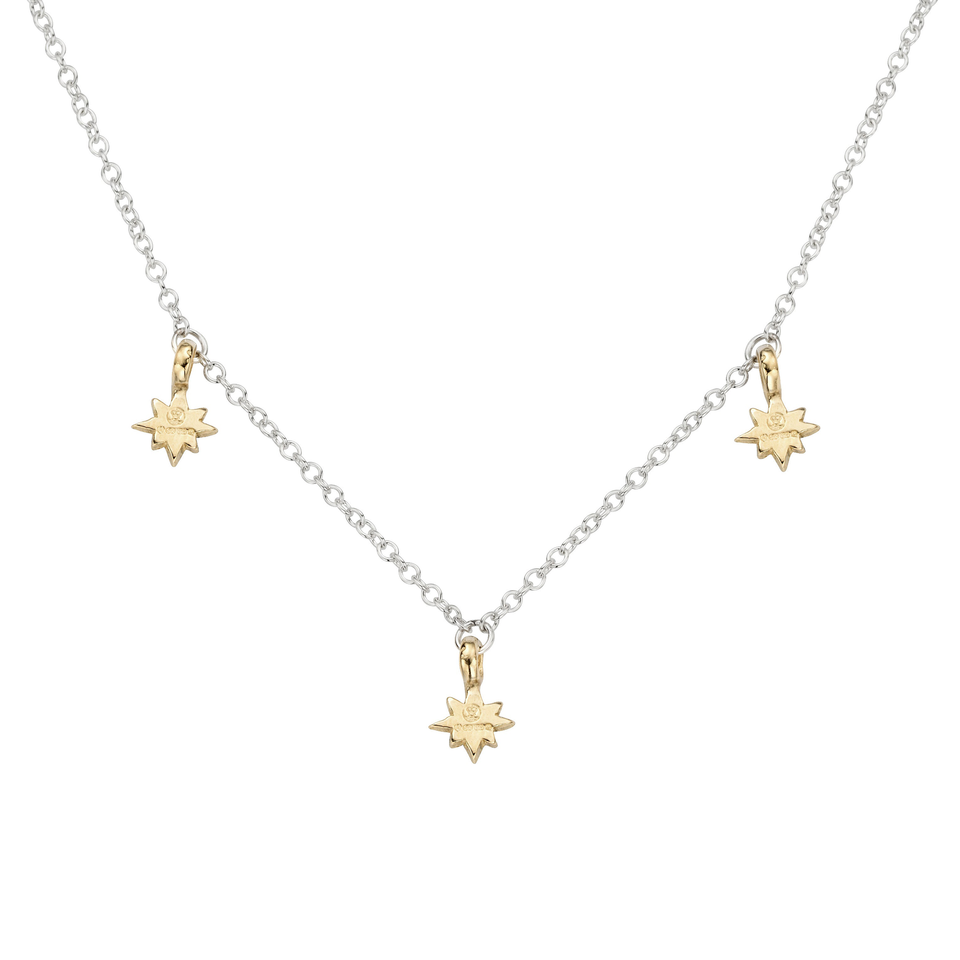 Silver & Gold Trio Baby North Star Necklace