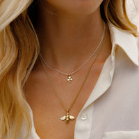 Silver & Gold Baby Shamrock Necklace