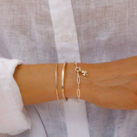 Silver & Gold Baby Shamrock Trace Chain Bracelet