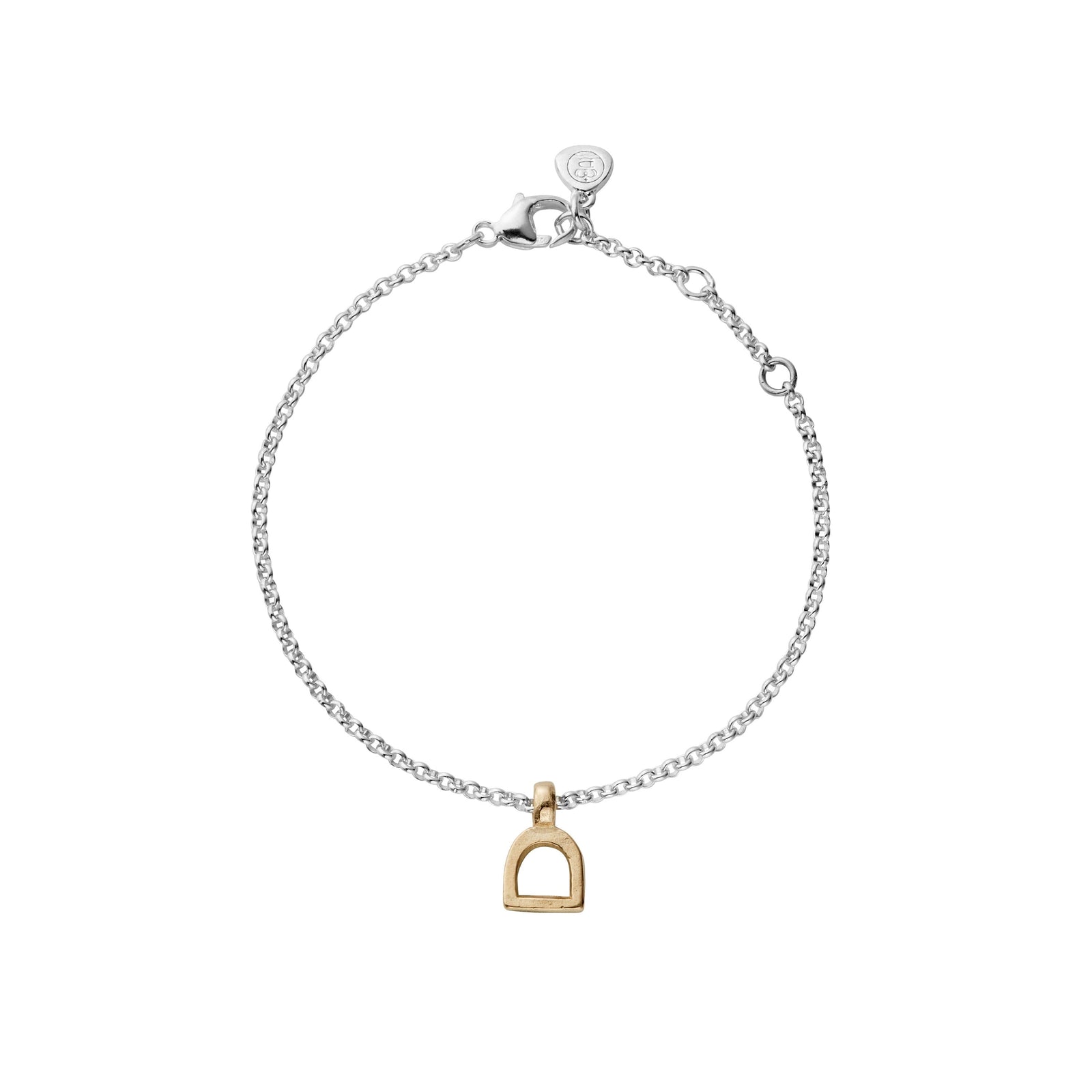 Silver & Gold Baby Stirrup Chain Bracelet