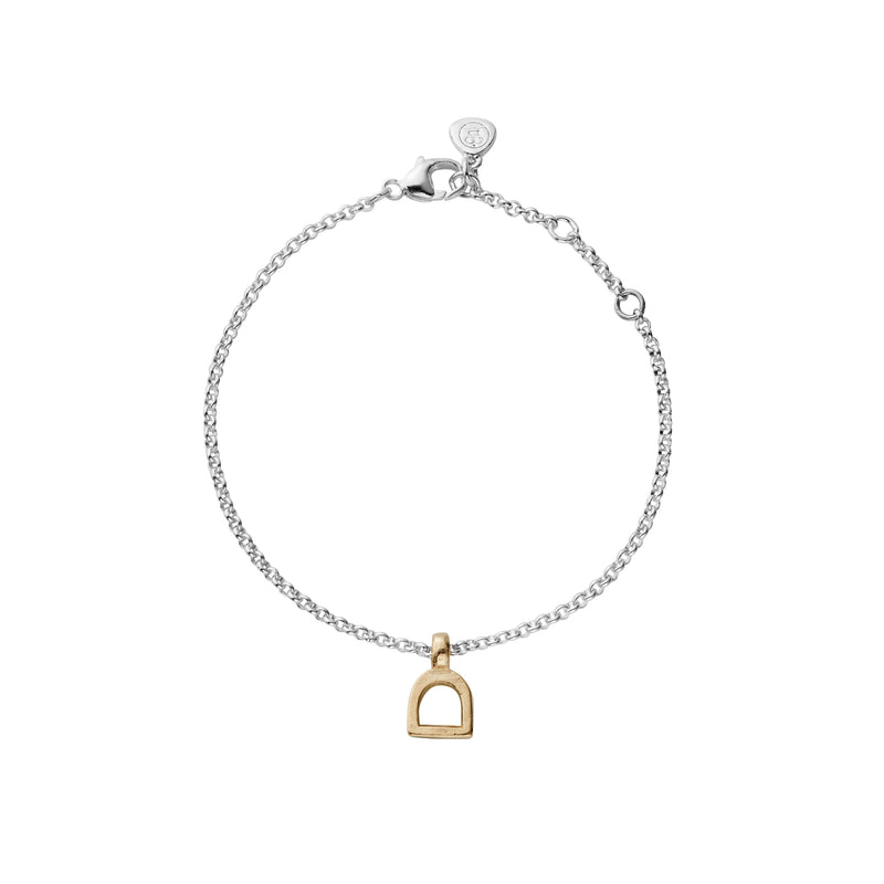 Silver & Gold Baby Stirrup Chain Bracelet