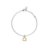 Silver & Gold Baby Stirrup Chain Bracelet