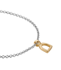 Silver & Gold Baby Stirrup Chain Bracelet