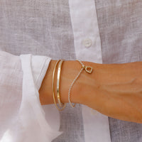 Silver & Gold Baby Stirrup Chain Bracelet