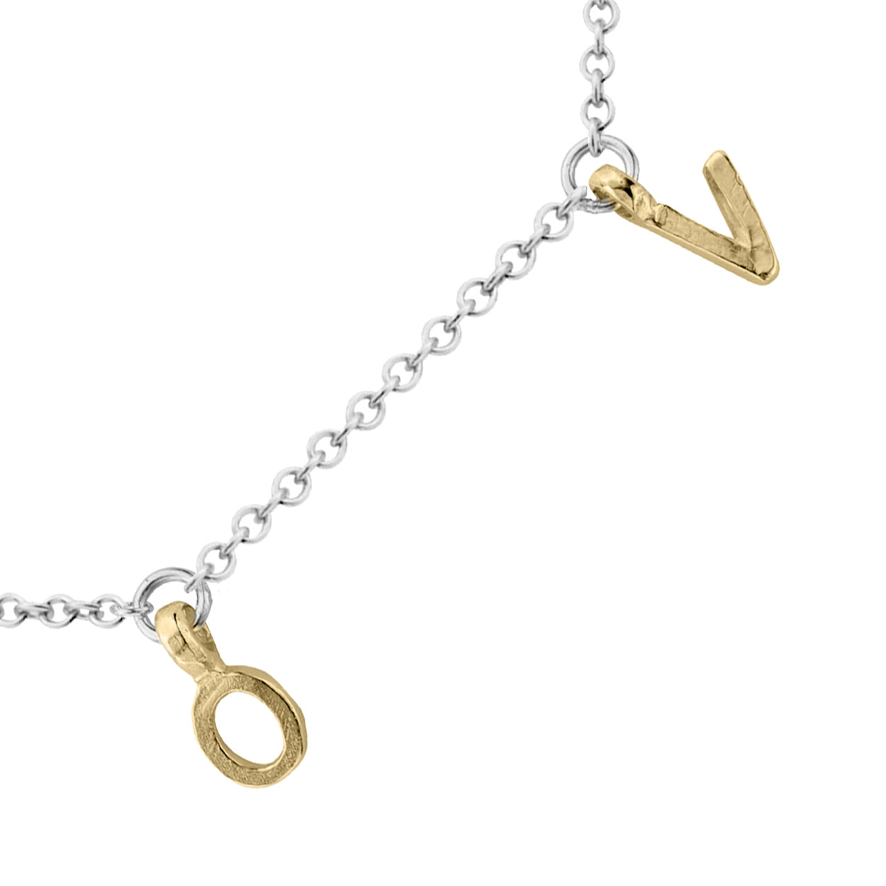 Buy the Silver & Gold Fixed Alphabet Necklace from British Jewellery ...