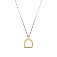 Silver & Gold Medium Stirrup Necklace