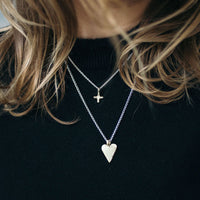 Silver & Gold Midi Heart Necklace