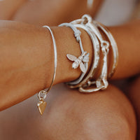 Silver & Gold Mini Heart Bangle