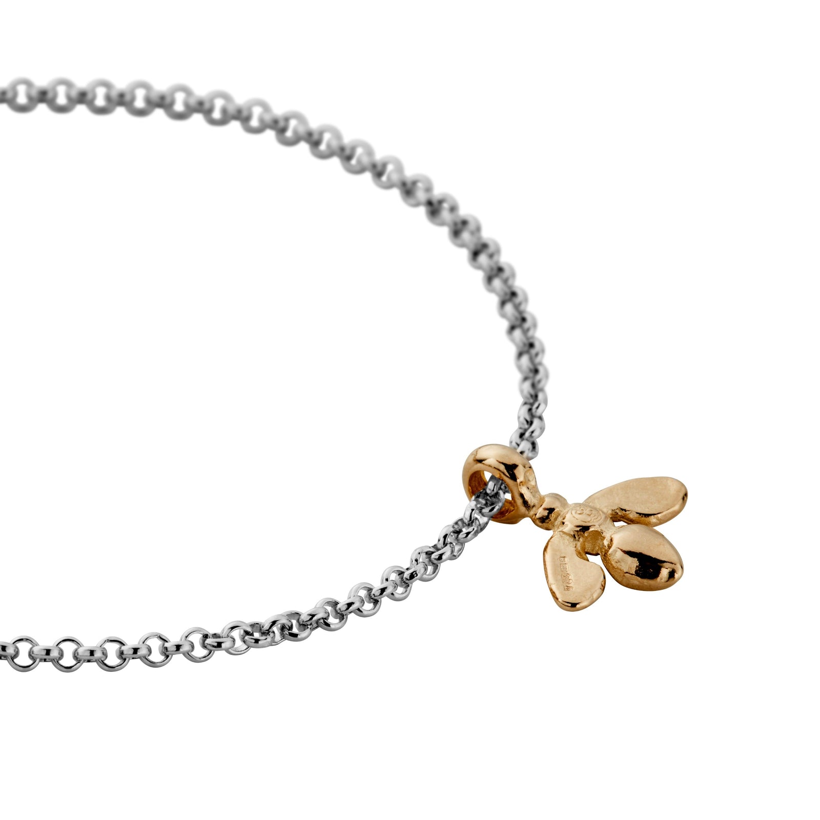 Silver & Gold Mini Honey Bee Chain Bracelet