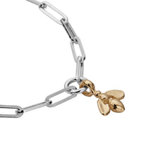 Silver & Gold Mini Honey Bee Trace Chain Bracelet