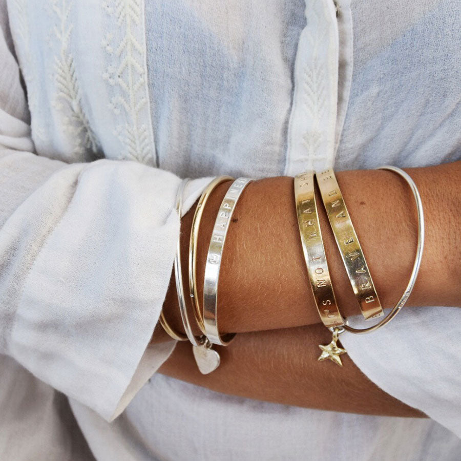 Silver & Gold Mini Star Bangle
