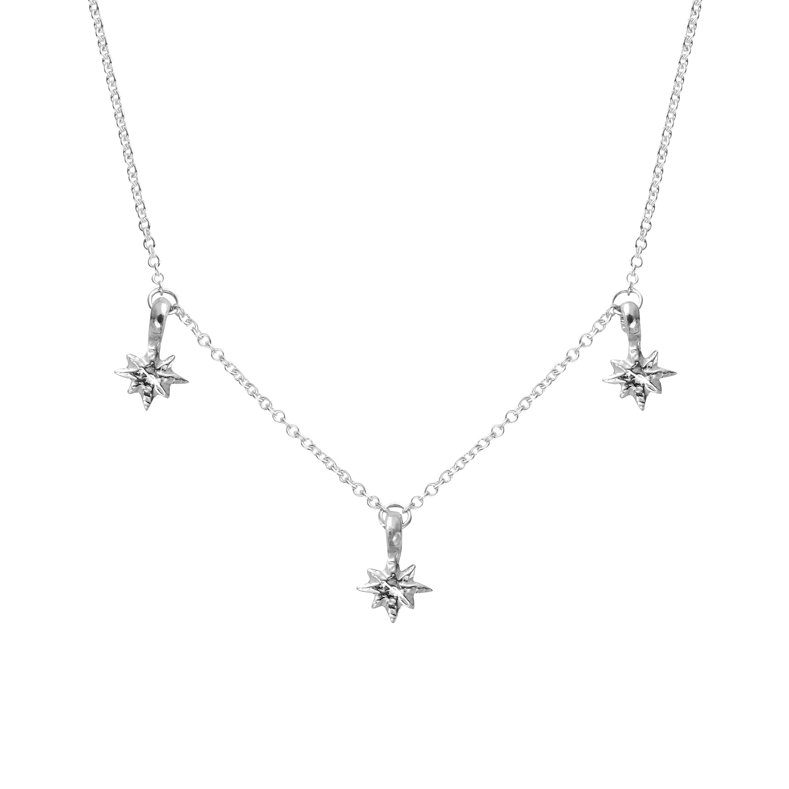 Silver Trio Baby North Star Necklace
