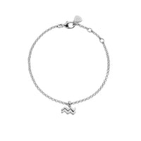 Silver Mini Aquarius Horoscope Chain Bracelet