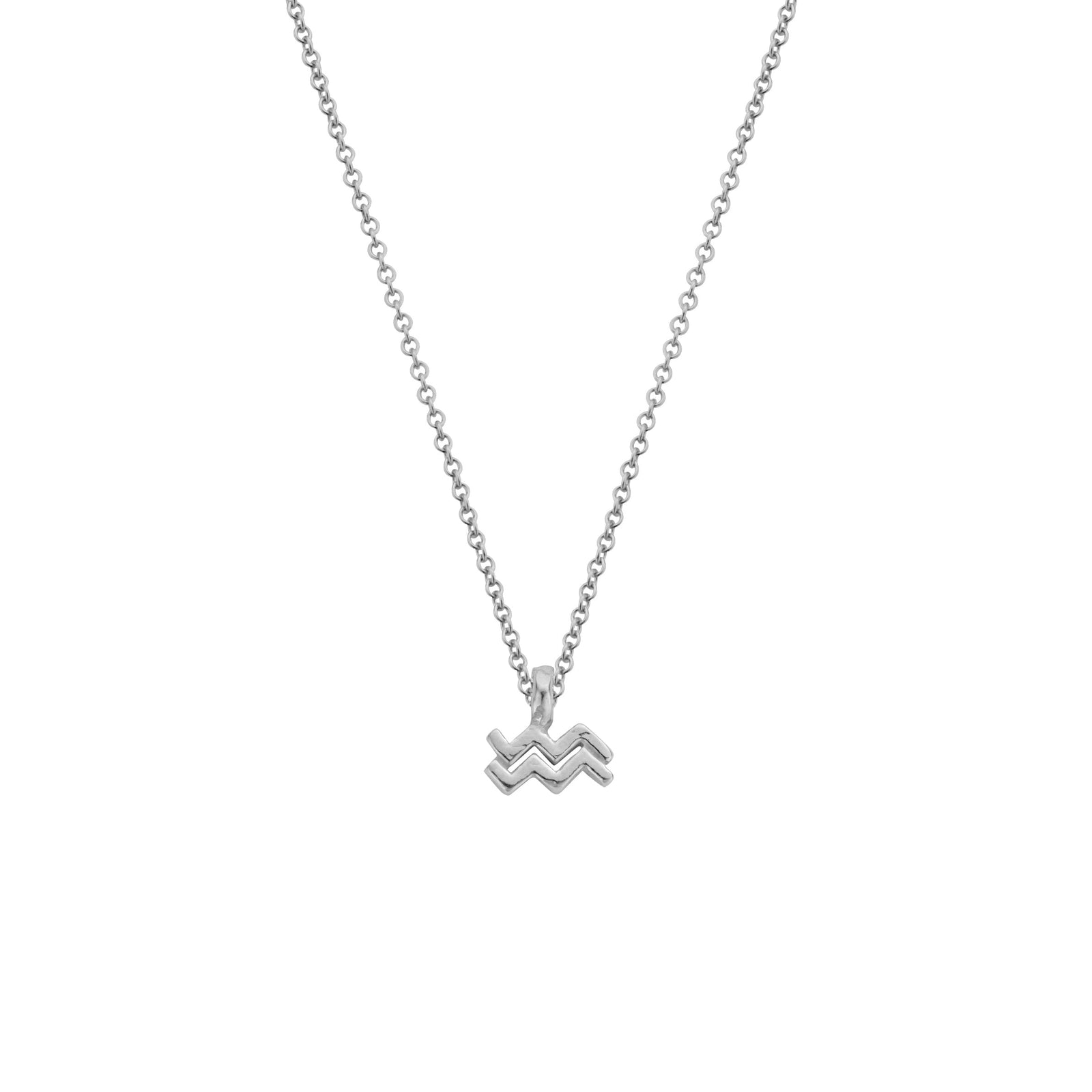 Silver Mini Aquarius Horoscope Necklace