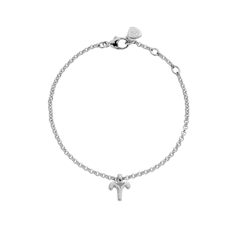 Silver Mini Aries Horoscope Chain Bracelet