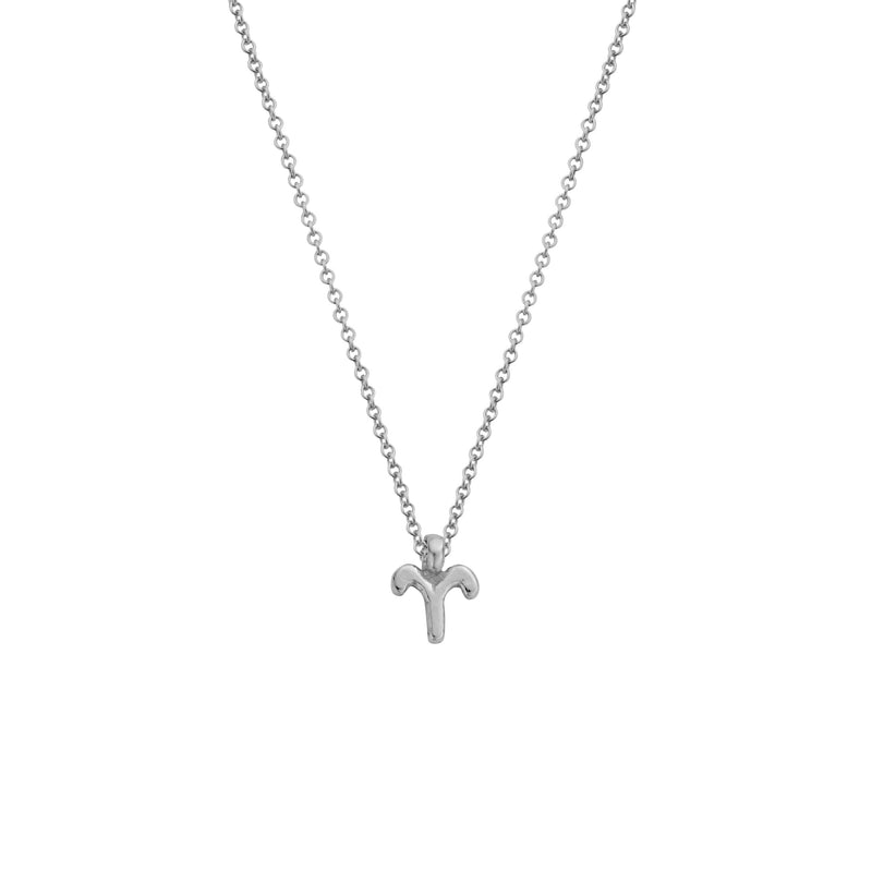 Sterling Silver & Baltic Amber Aries Zodiac Pendant Necklace - 0.7x0.8 Inches, With 18 Inch Chain