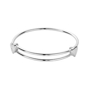 Silver Baby Heart Christening Bangle