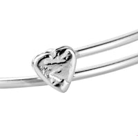 Silver Baby Heart Christening Bangle