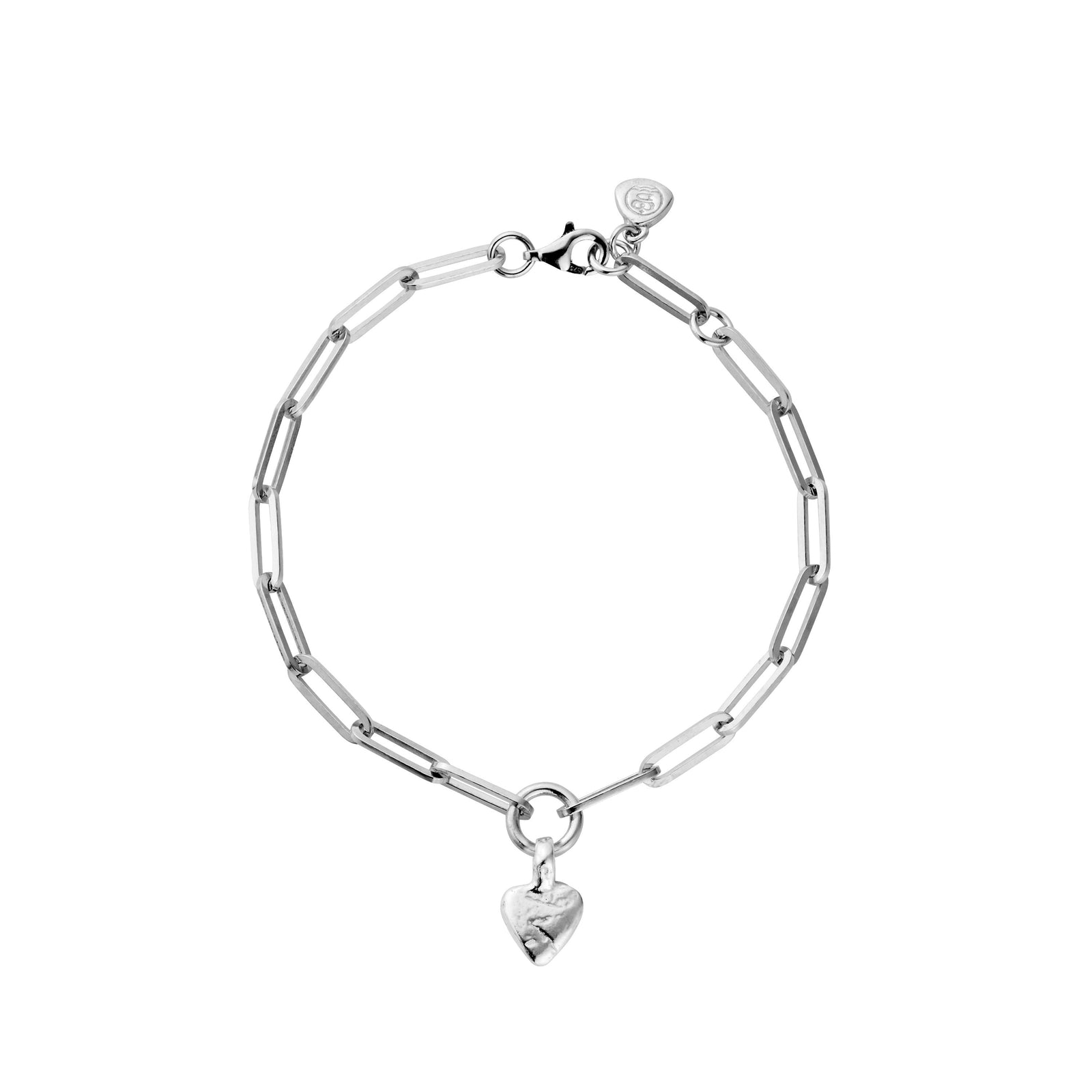Silver Baby Heart Trace Chain Bracelet