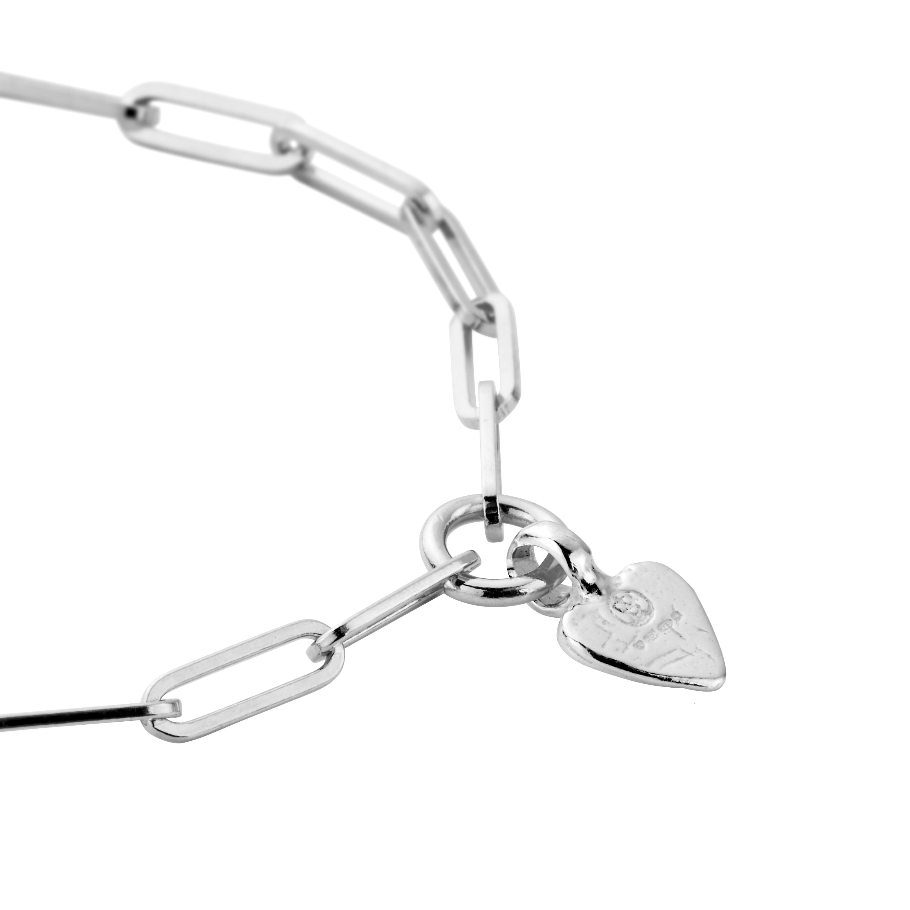 Silver Baby Heart Trace Chain Bracelet