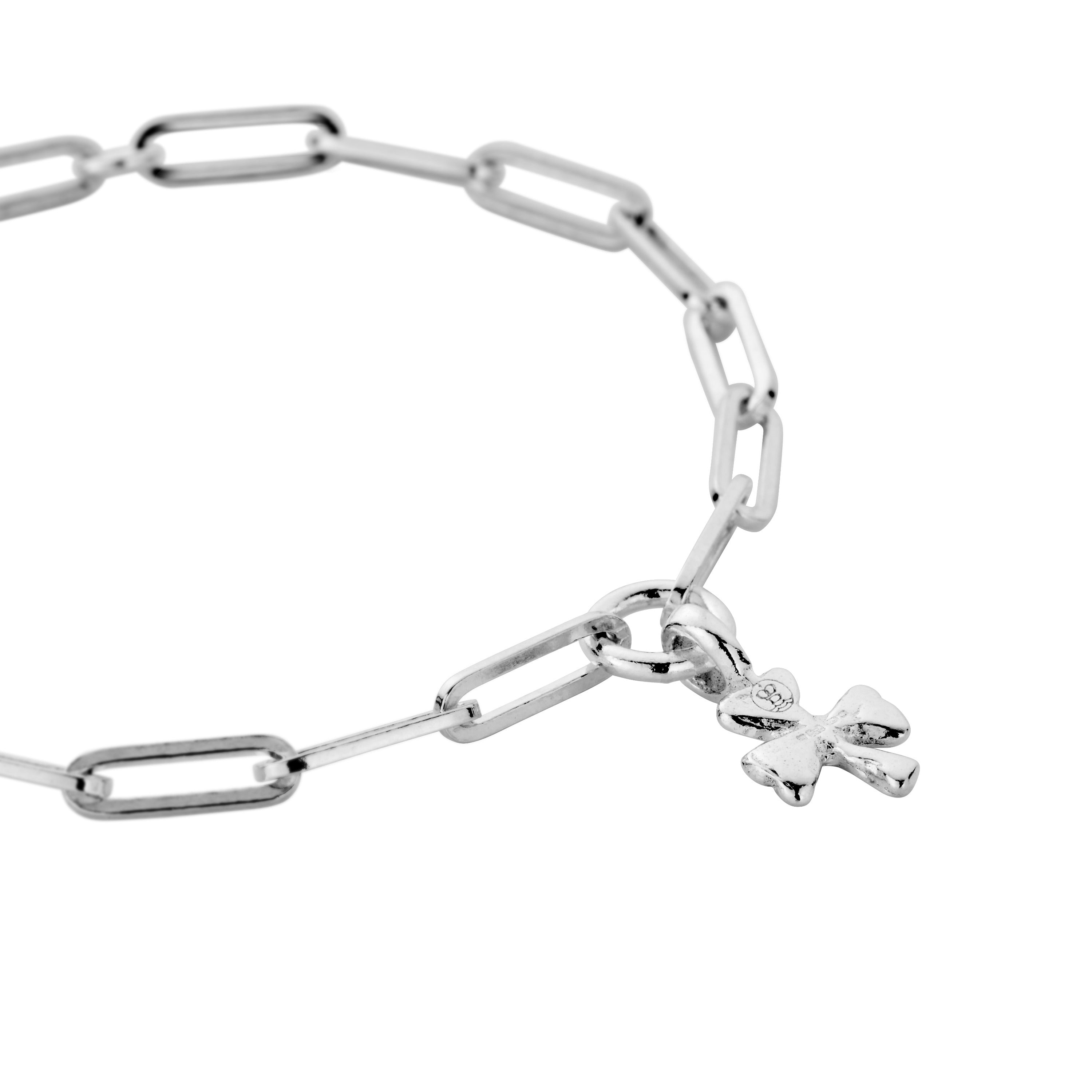 Silver Baby Shamrock Trace Chain Bracelet