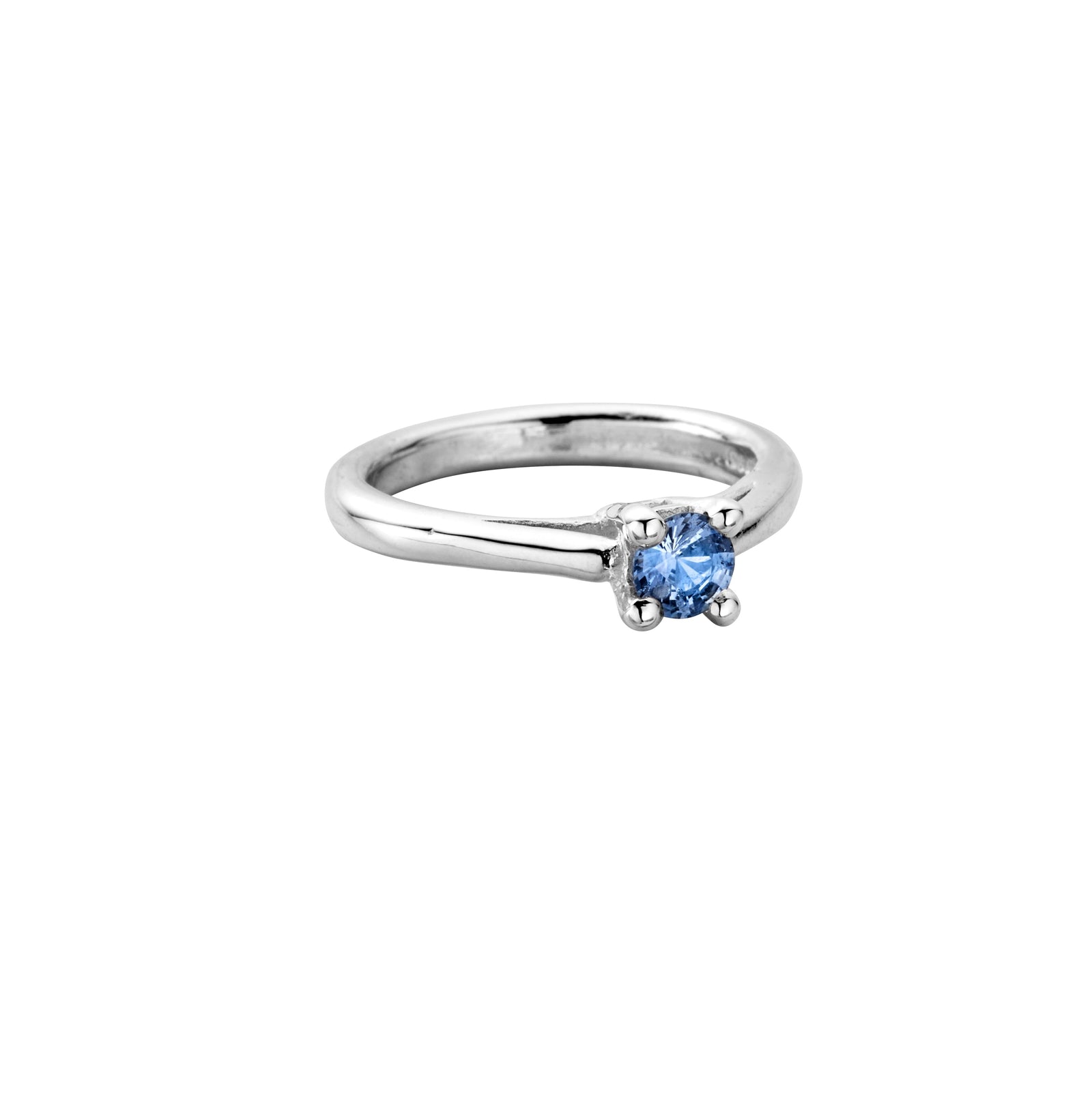 Silver Blue Sapphire Claw Ring