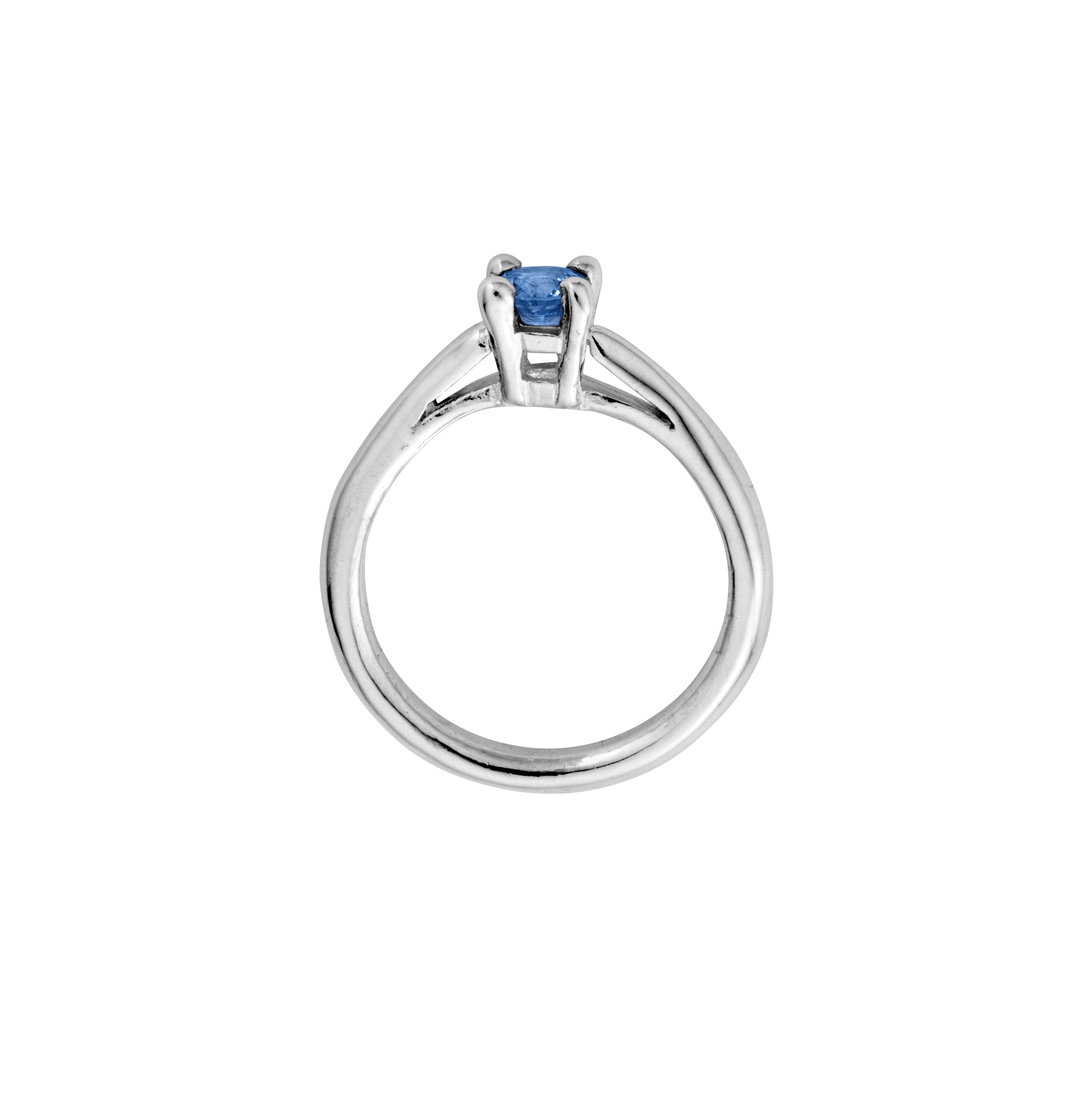 Silver Blue Sapphire Claw Ring