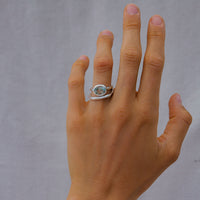 Silver Blue Topaz Baby Treasure Ring