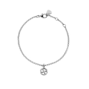 Silver Mini Cancer Horoscope Chain Bracelet