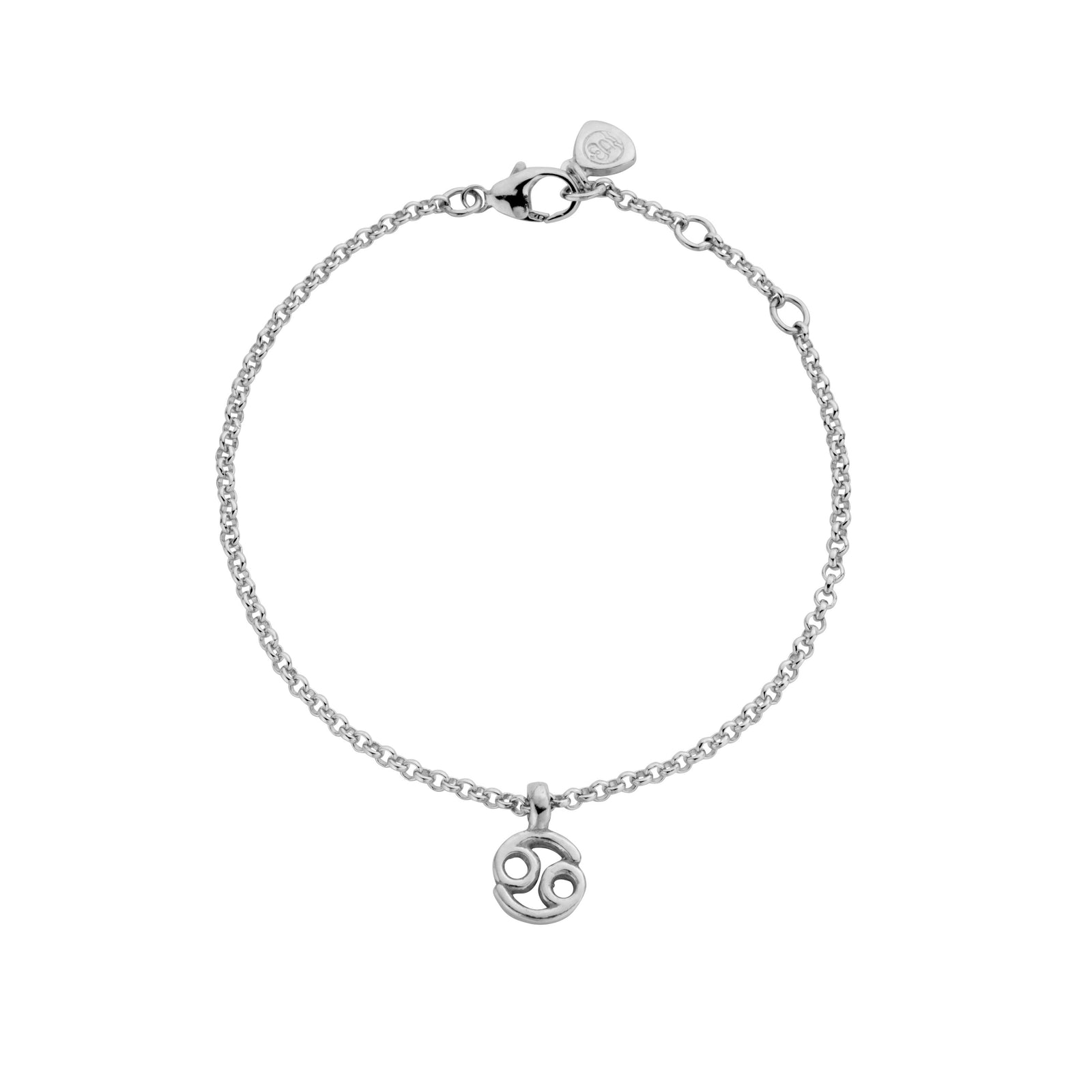Silver Mini Cancer Horoscope Chain Bracelet