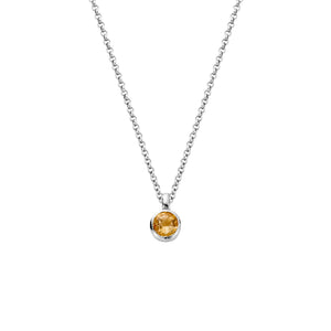 Silver Citrine Baby Treasure Necklace