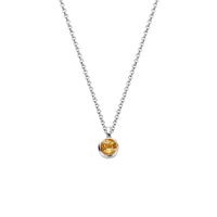 Silver Citrine Baby Treasure Necklace