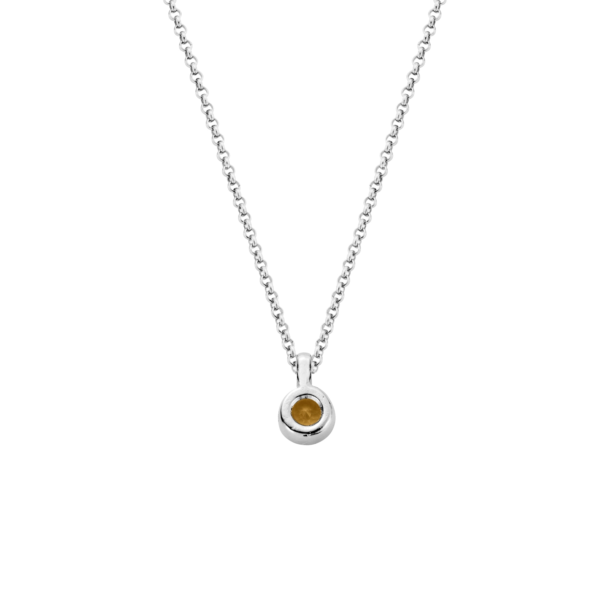 Silver Citrine Baby Treasure Necklace