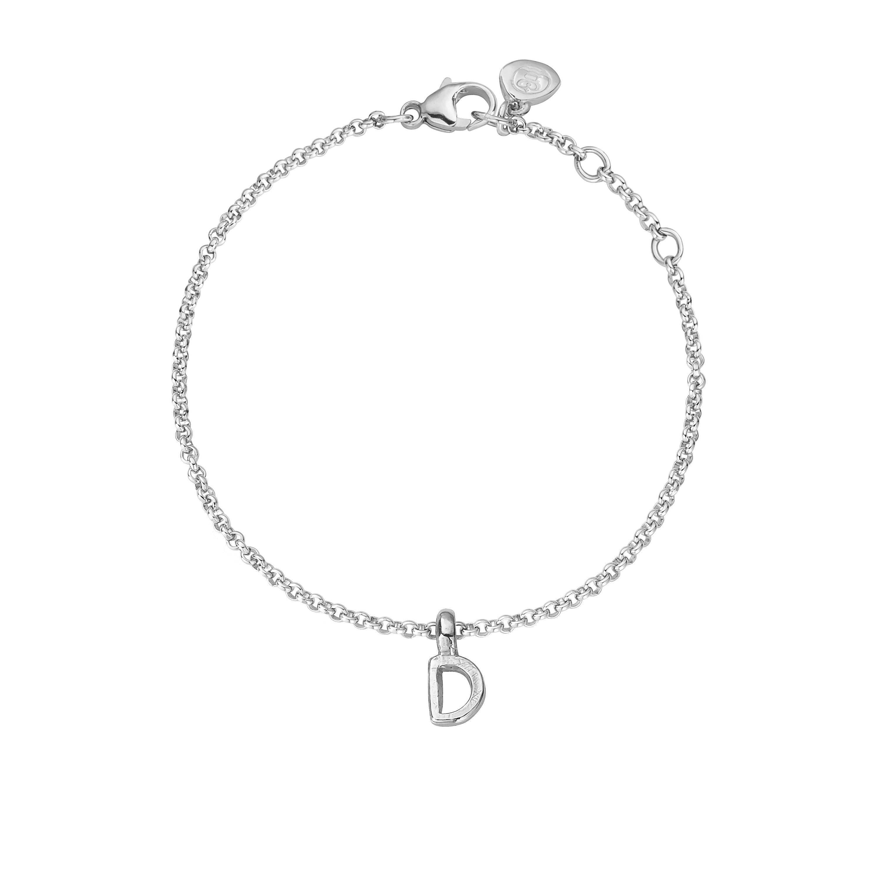Silver Alphabet Chain Bracelet