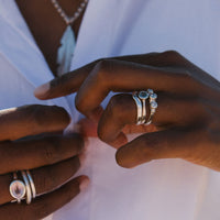 Silver Diamond Trinity Ring