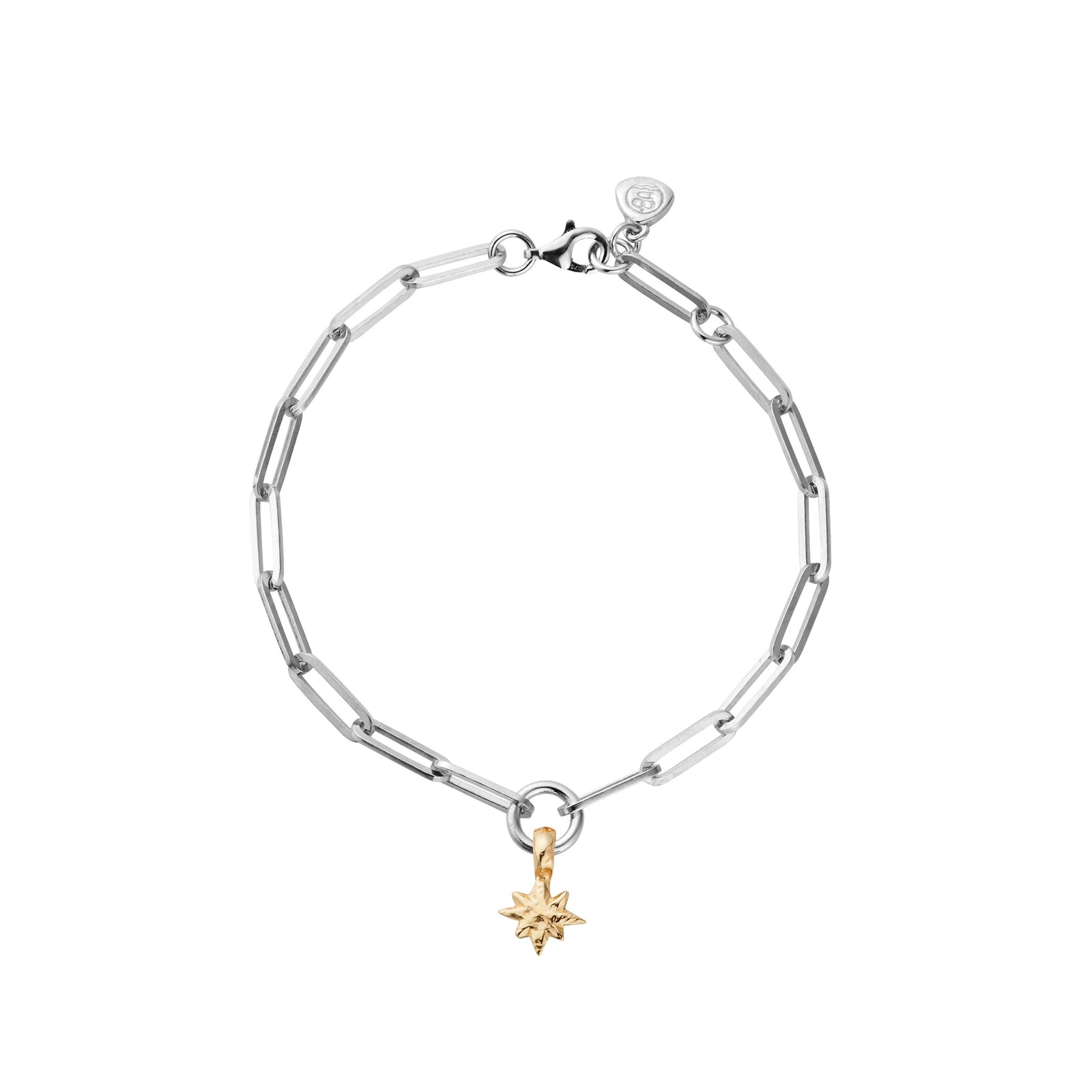 Silver & Gold Baby North Star Trace Chain Bracelet