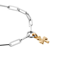 Silver & Gold Baby Shamrock Trace Chain Bracelet