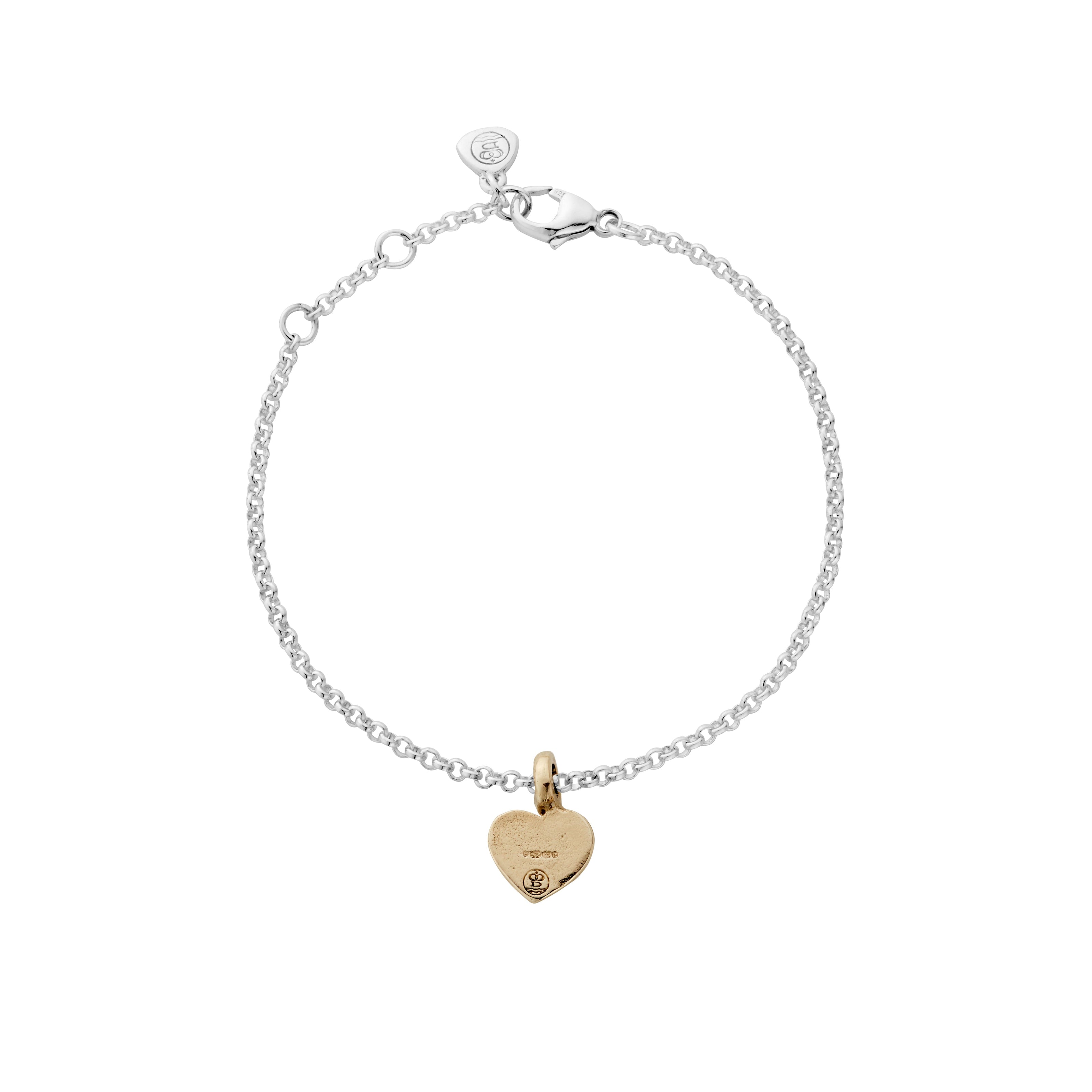 Silver & Gold Think of Me Heart Chain Bracelets